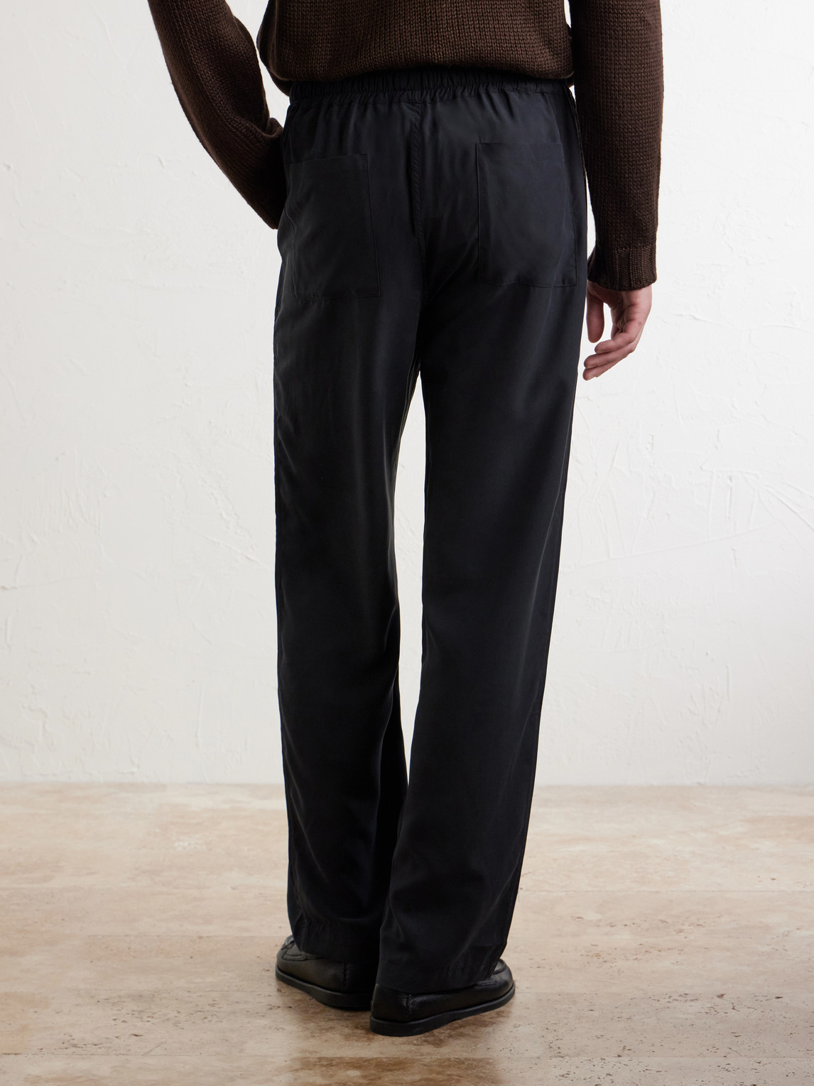 Straight-Leg Silk Trousers