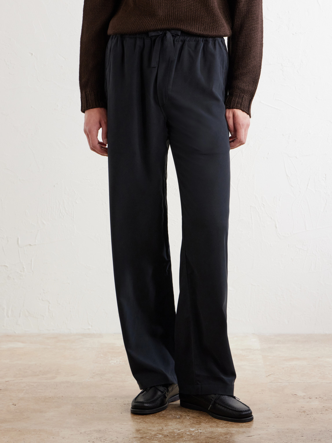 Straight-Leg Silk Trousers