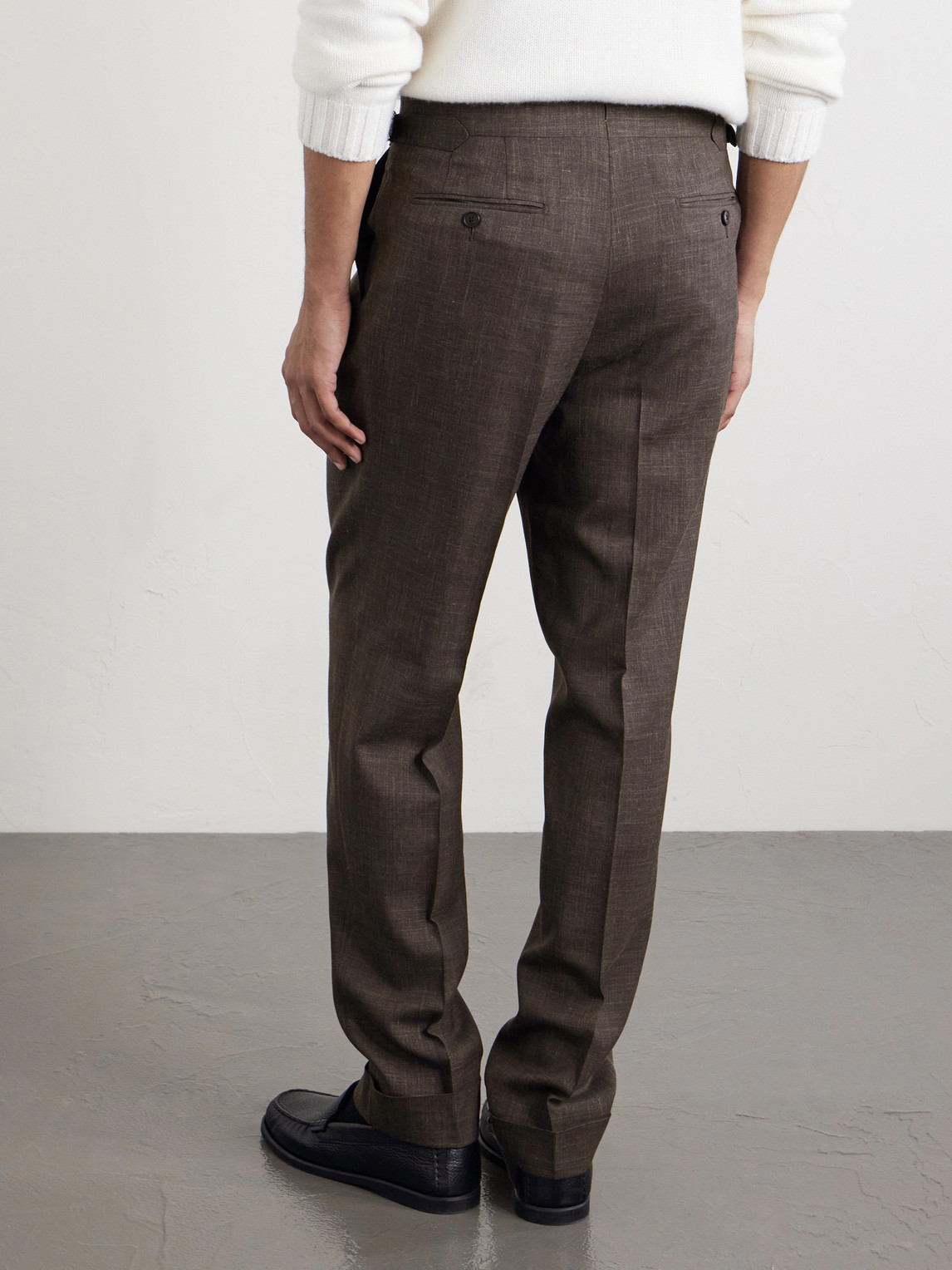 Amie Straight-Leg Wool, Silk And Linen-Blend Suit Trousers