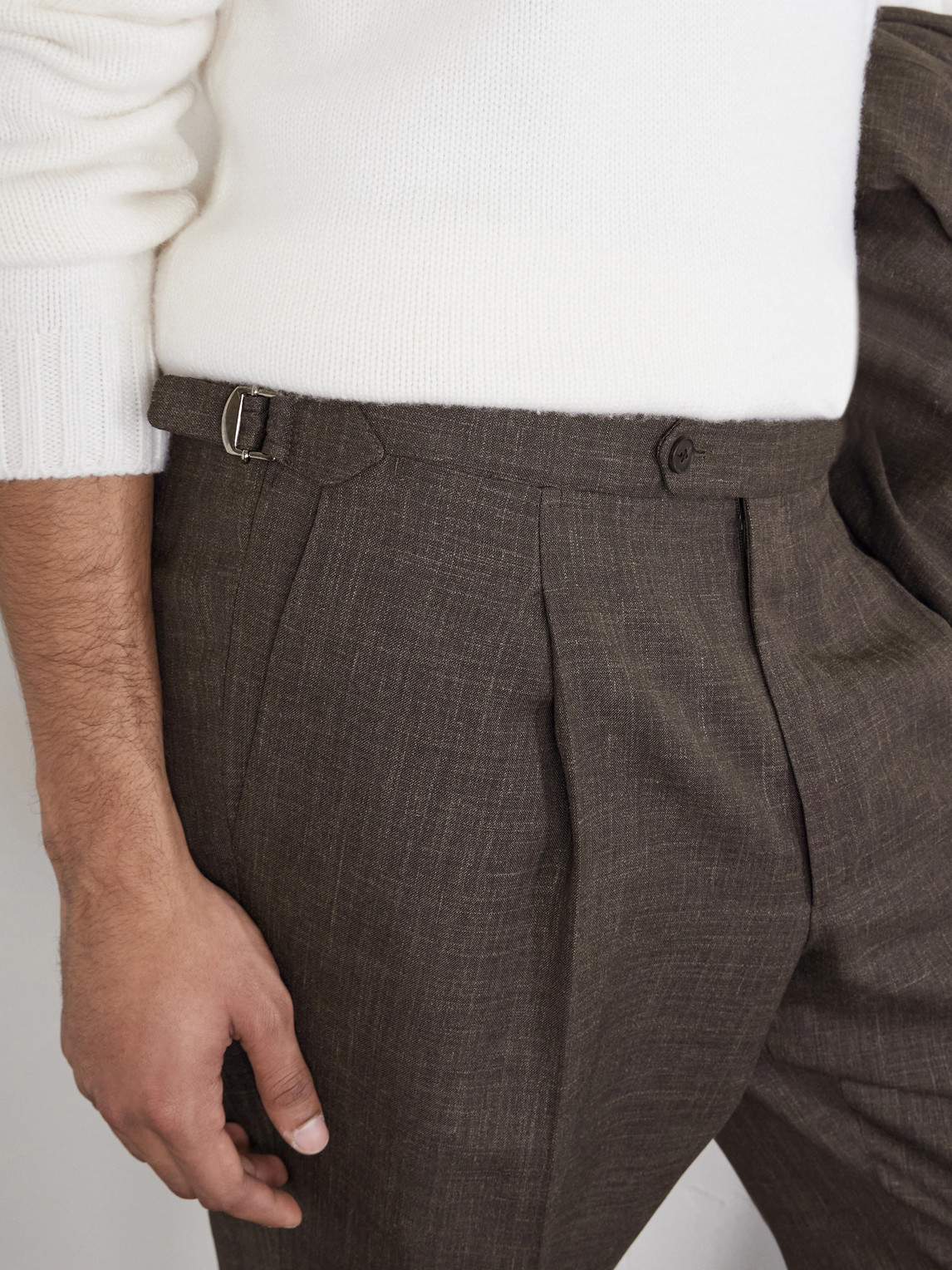 Amie Straight-Leg Wool, Silk And Linen-Blend Suit Trousers