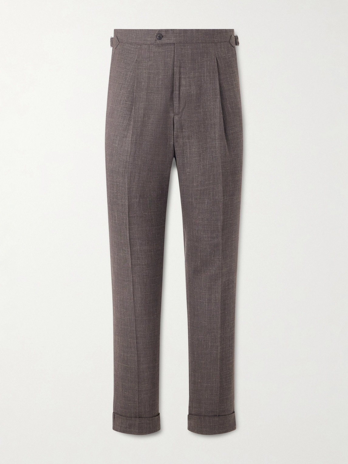 Saman Amel Amie Straight-leg Wool, Silk And Linen-blend Suit Trousers In Gray