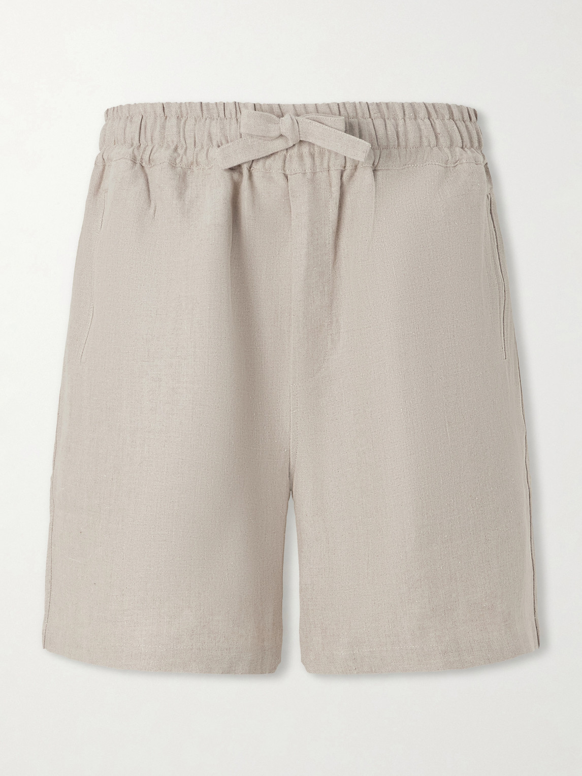 Saman Amel Brisbane Straight-Leg Linen Drawstring Shorts IT 46