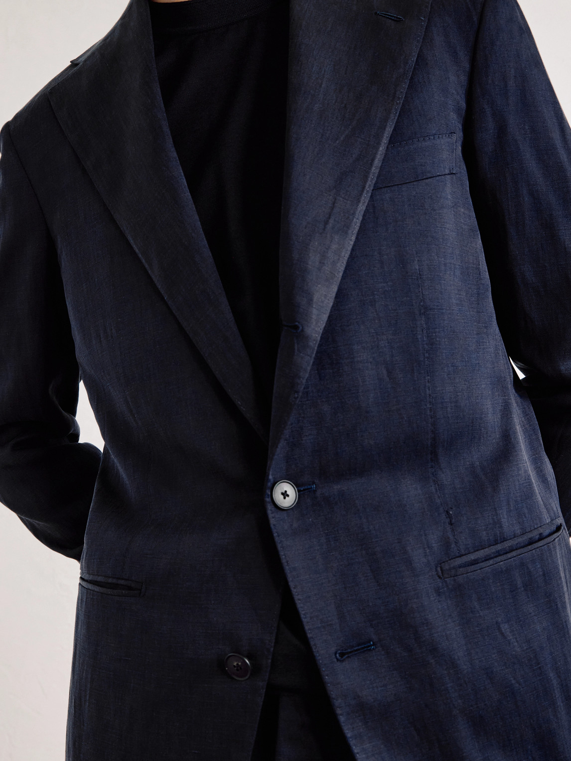 Slim-Fit Silk And Linen-Blend Suit Jacket