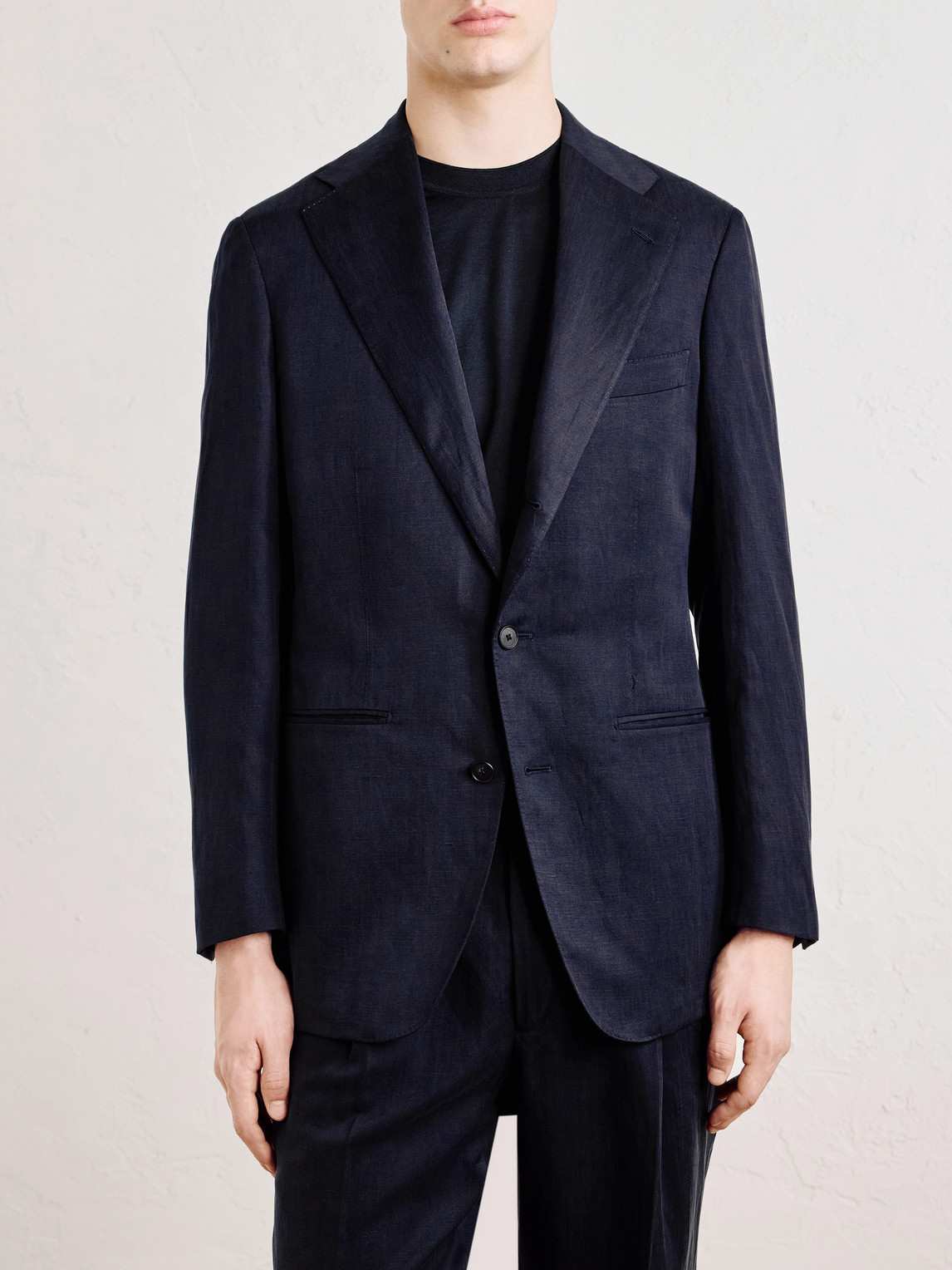 Slim-Fit Silk And Linen-Blend Suit Jacket