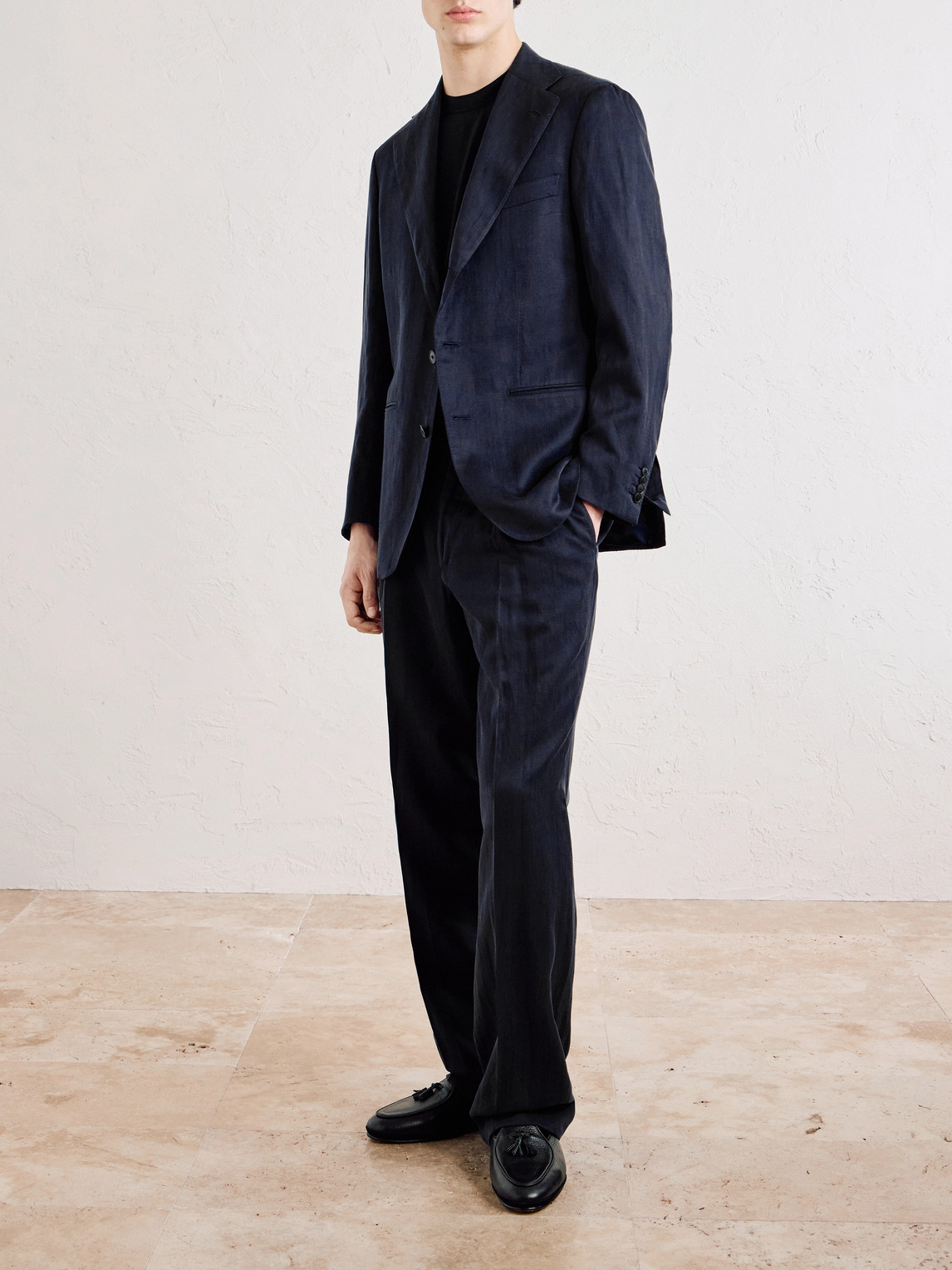 Slim-Fit Silk And Linen-Blend Suit Jacket