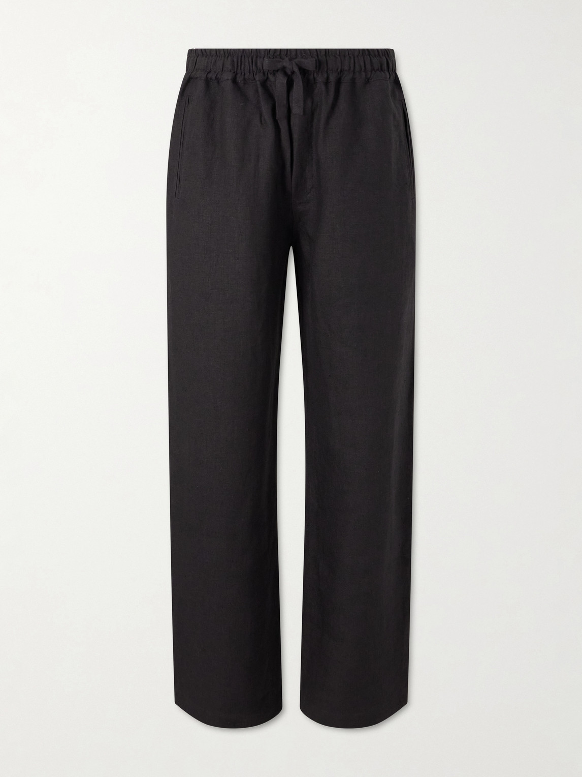 Saman Amel Straight-leg Linen Trousers In Black