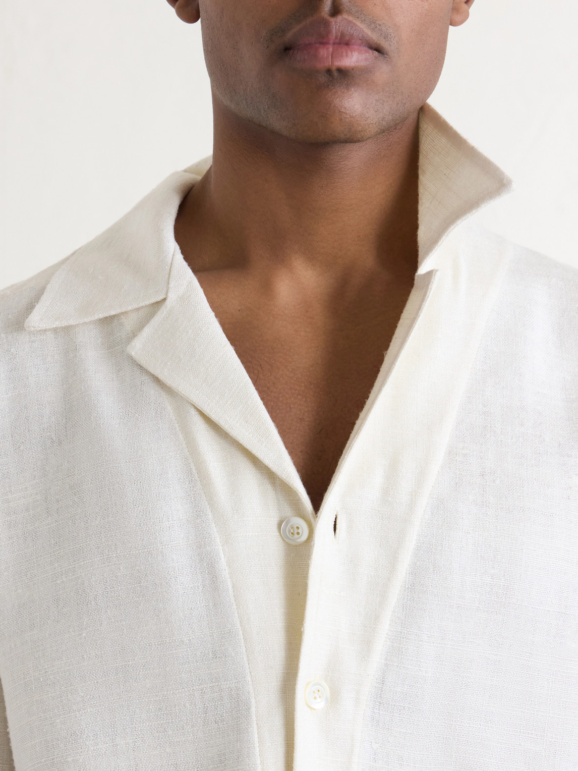 Camp-Collar Silk-Gauze Shirt