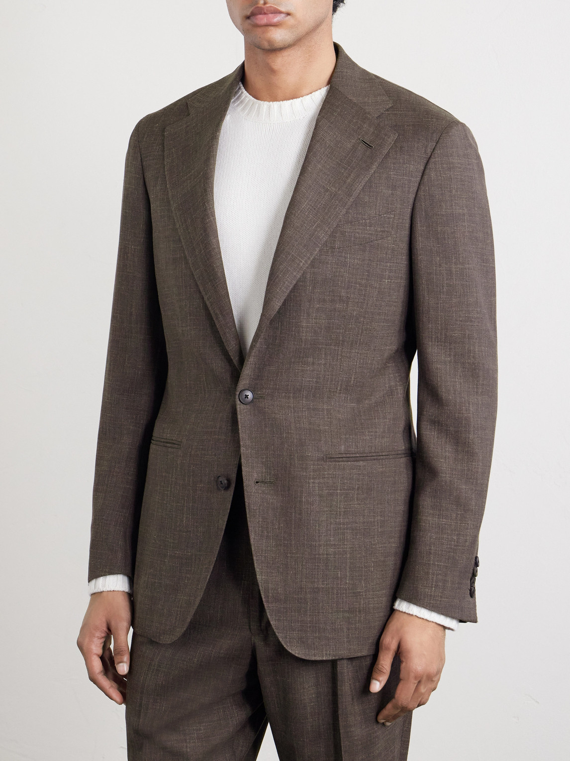 Slim-Fit Wool, Silk And Linen-Blend Suit Jacket