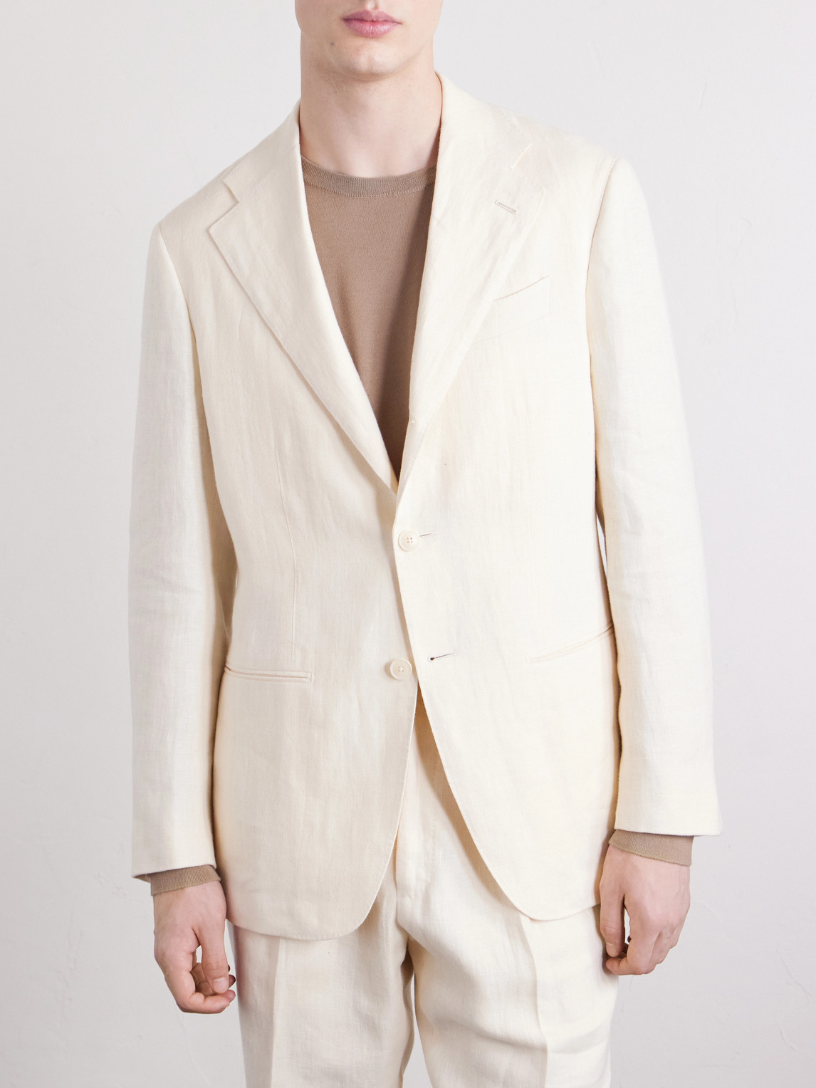  Saman Amel - Linen Suit Jacket - Men - Neutrals - It 46 