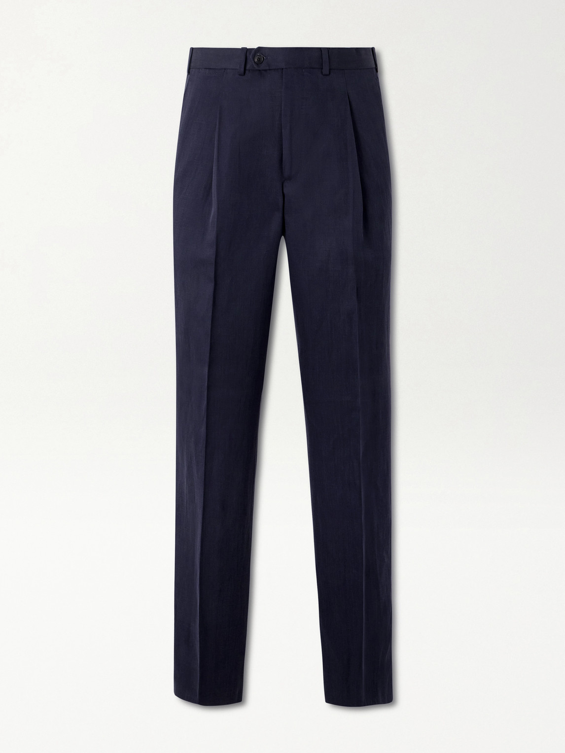 Saman Amel Amo Straight-leg Pleated Silk And Linen-blend Suit Trousers In Blue