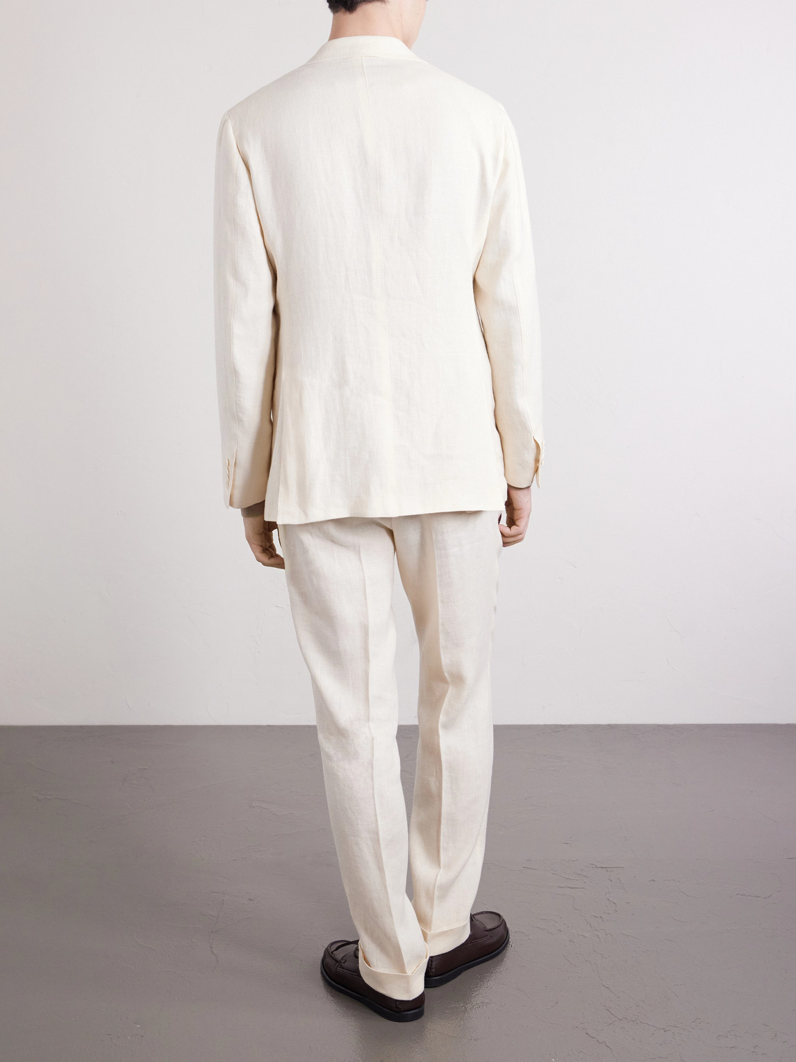 Amie Straight-Leg Wool, Silk And Linen-Blend Suit Trousers