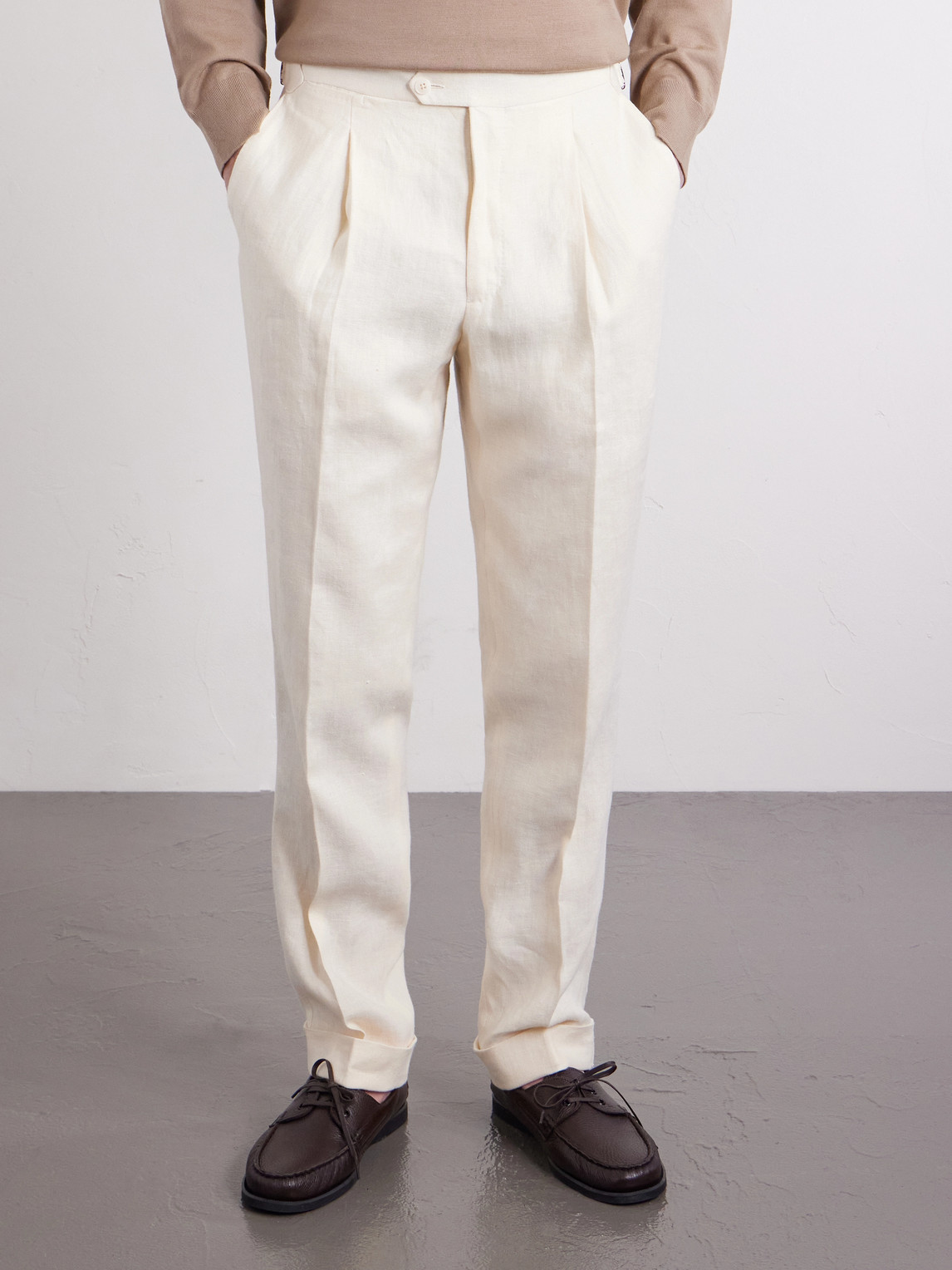Amie Straight-Leg Wool, Silk And Linen-Blend Suit Trousers