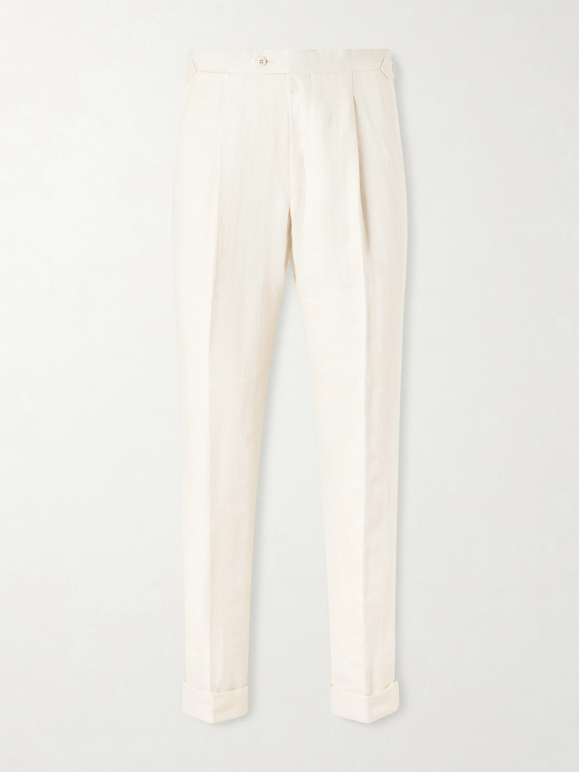 Saman Amel Amie Straight-leg Wool, Silk And Linen-blend Suit Trousers In Neutral