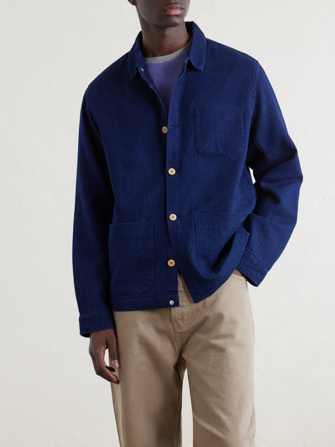  Folk - Assembly Checked Cotton Jacket - Men - Blue - Xs 