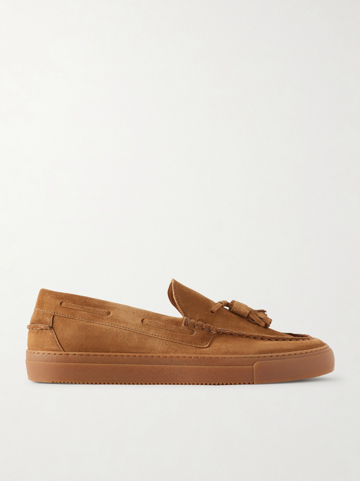 MR P. Tasselled Suede Boat Shoes UK 8.5