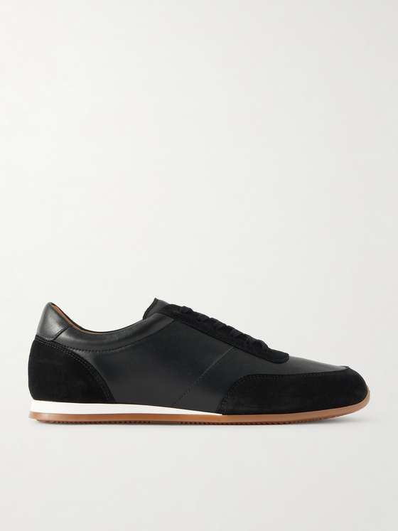 MRP Suede-Trimmed Leather Sneakers