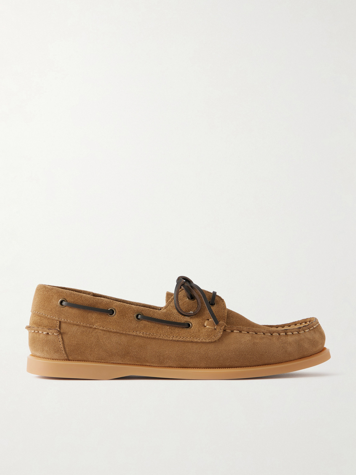 MR P. Leather-Trimmed Suede Boat Shoes UK 12