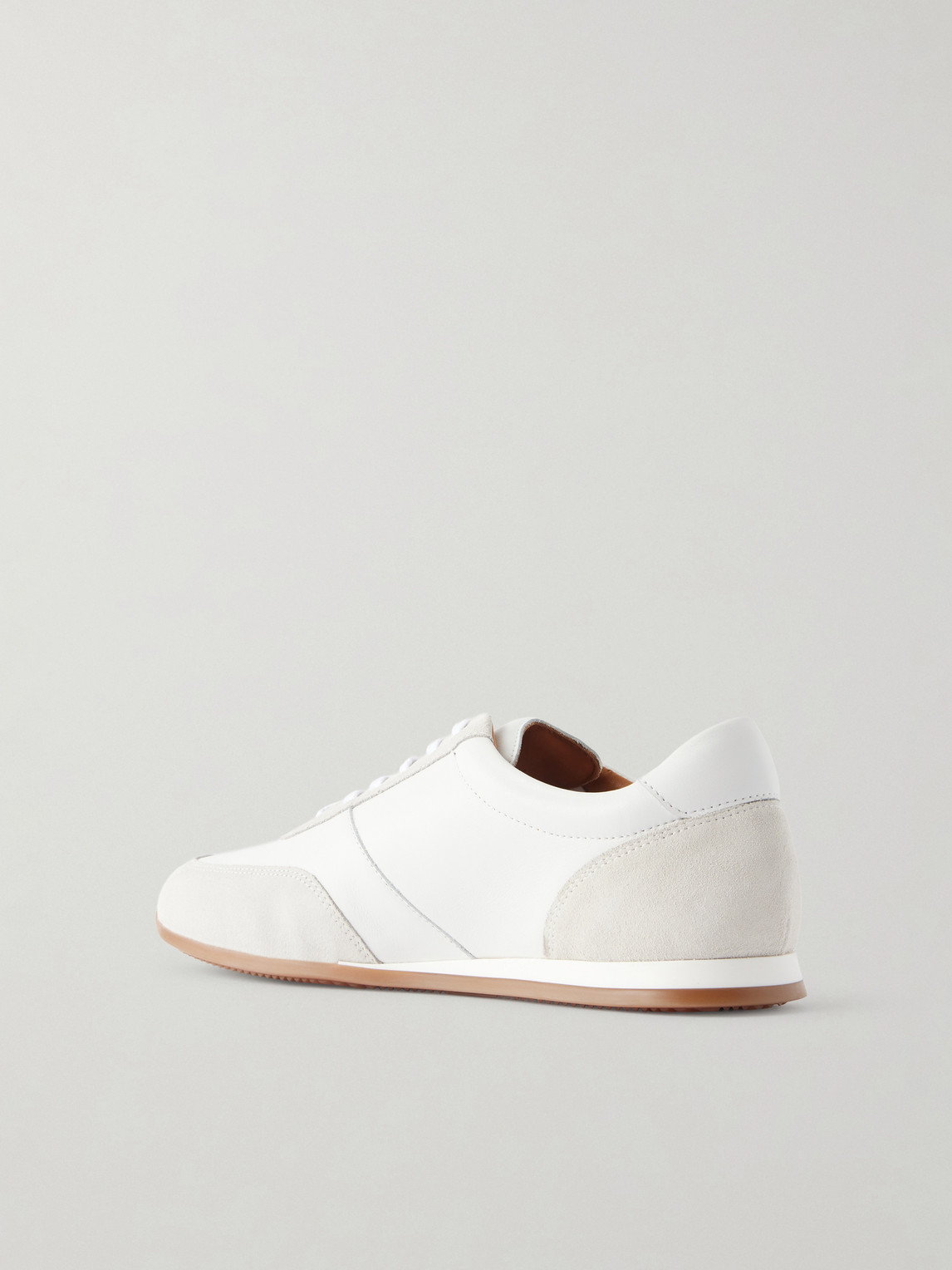  Mr P. - Suede-trimmed Leather Sneakers - Men - Neutrals - Uk 7 
