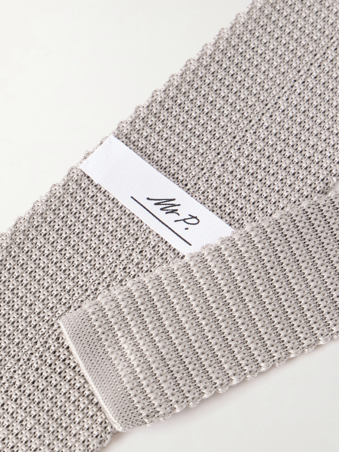  Mr P. - 7cm Knitted Silk Tie - Men - Neutrals 