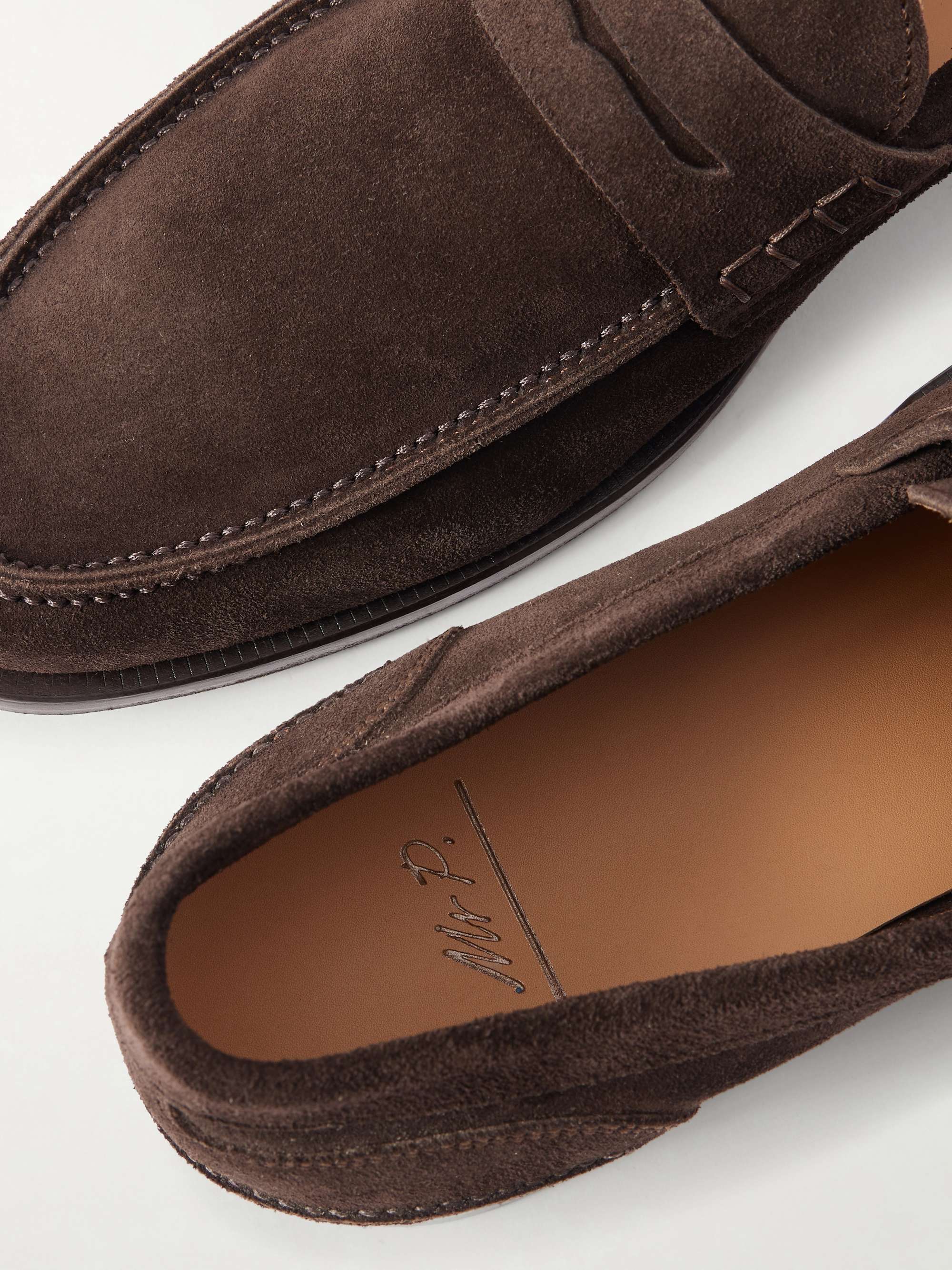 MR P. Split-Toe Suede Penny Loafers for Men | MR PORTER display picture 1