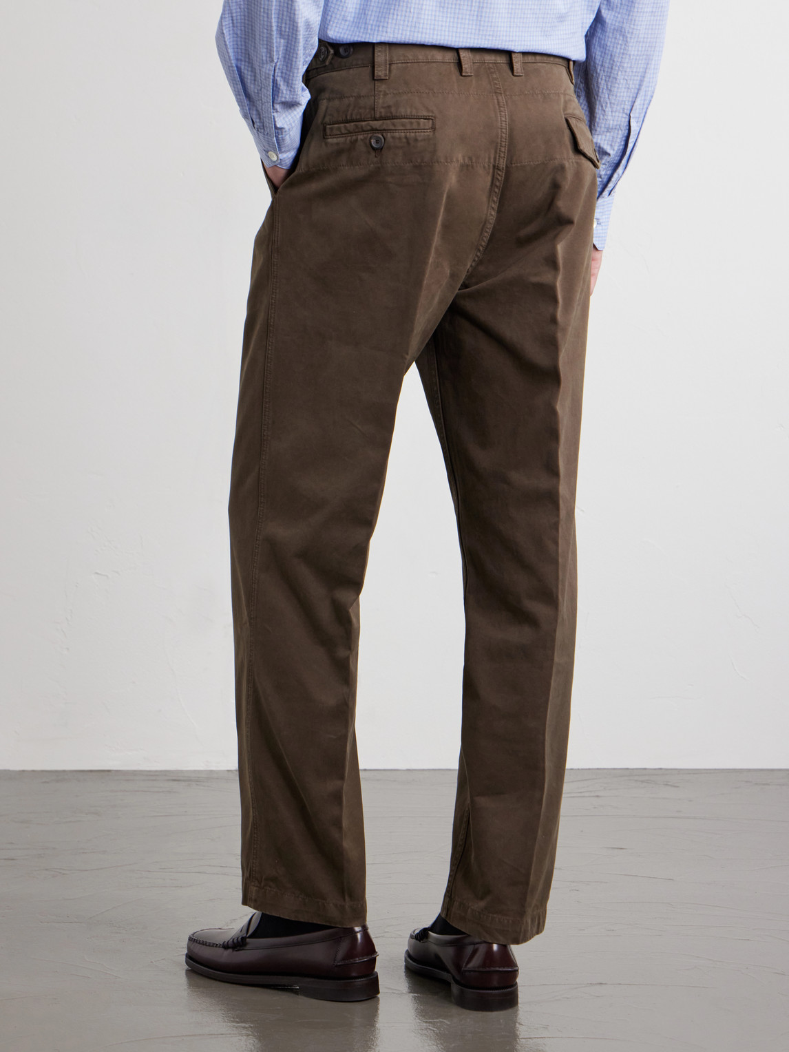Drake's Straight-Leg Peached Cotton-Twill Trousers - Men | Thumbnail 4 Drake's Straight-Leg Peached Cotton-Twill Trousers - Men | Thumbnail 4