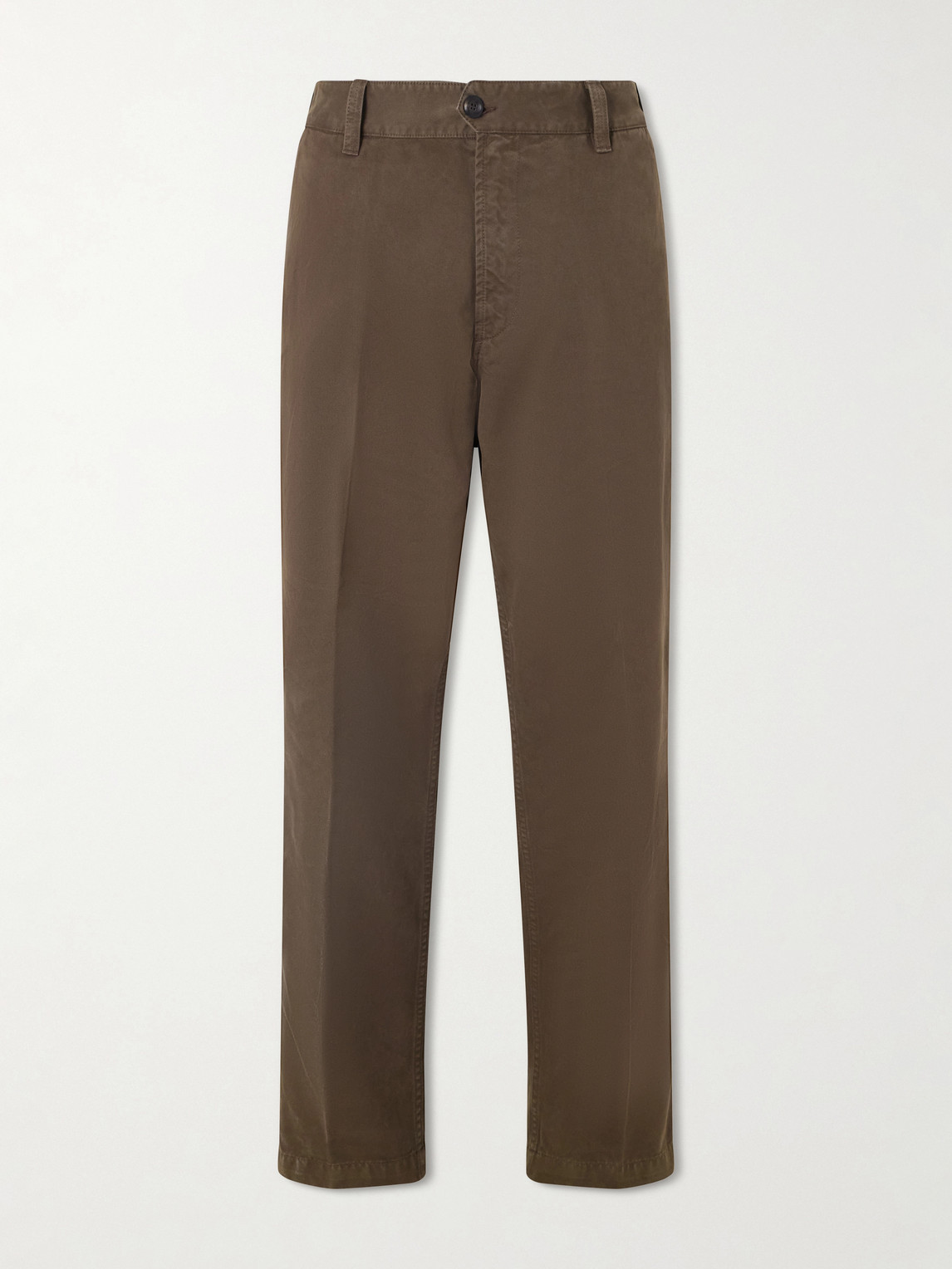 Drake's Straight-Leg Peached Cotton-Twill Trousers - Men