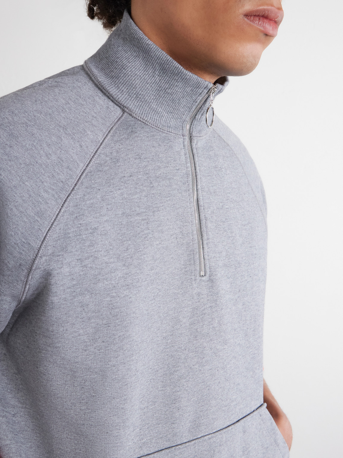 Cotton-Jersey Half-Zip Sweater