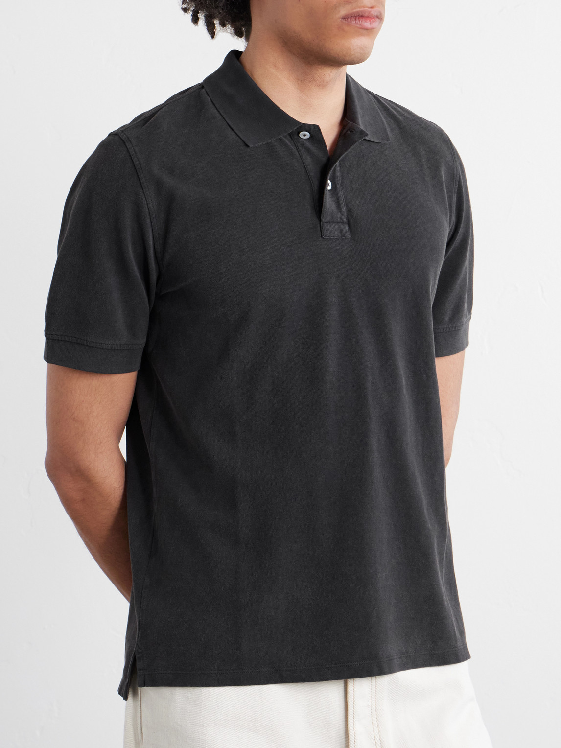 Stone-Washed Cotton-Piqué Polo Shirt