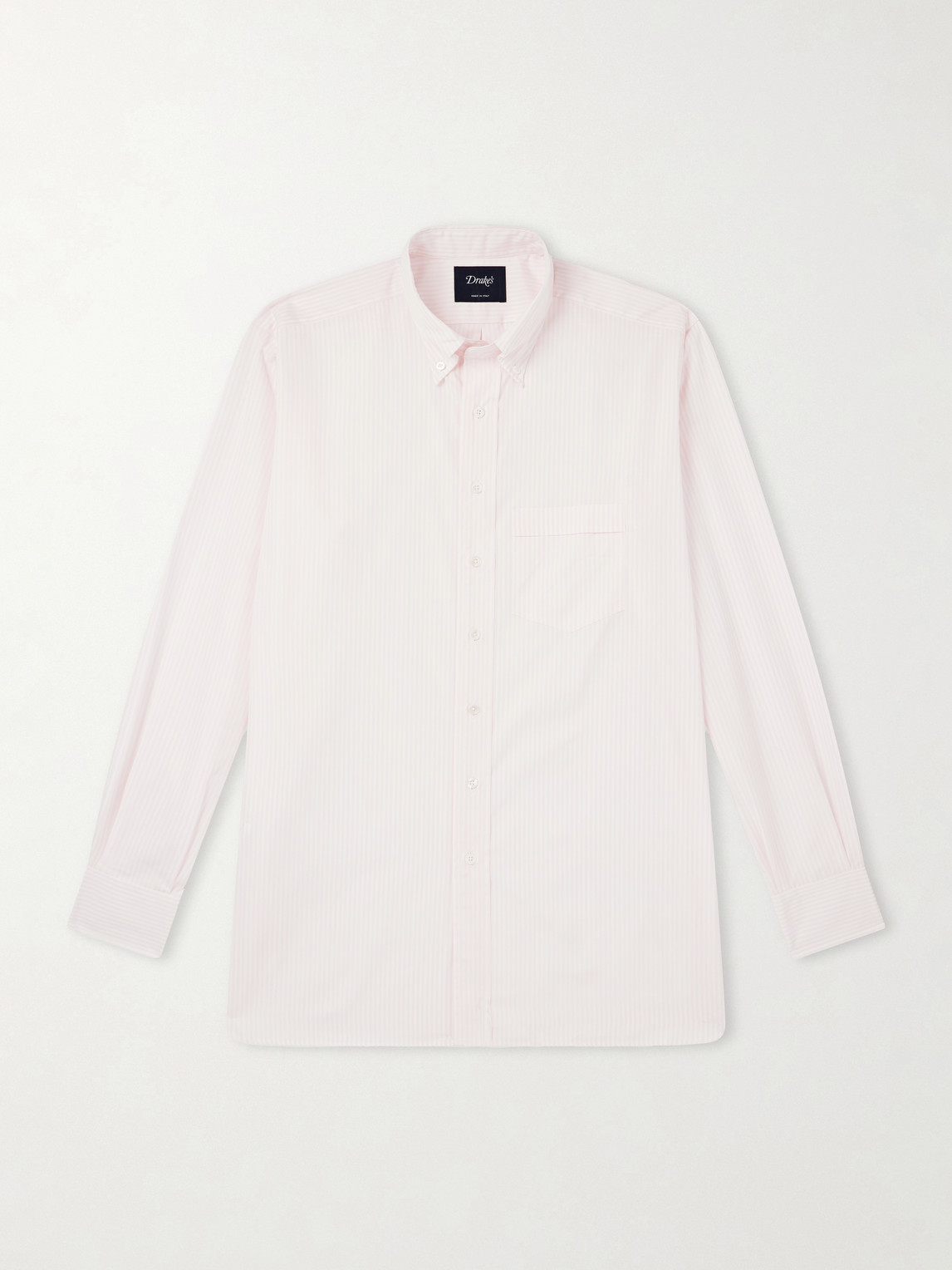 Drake's Button-Down Collar Striped Cotton-Poplin Shirt - Men
