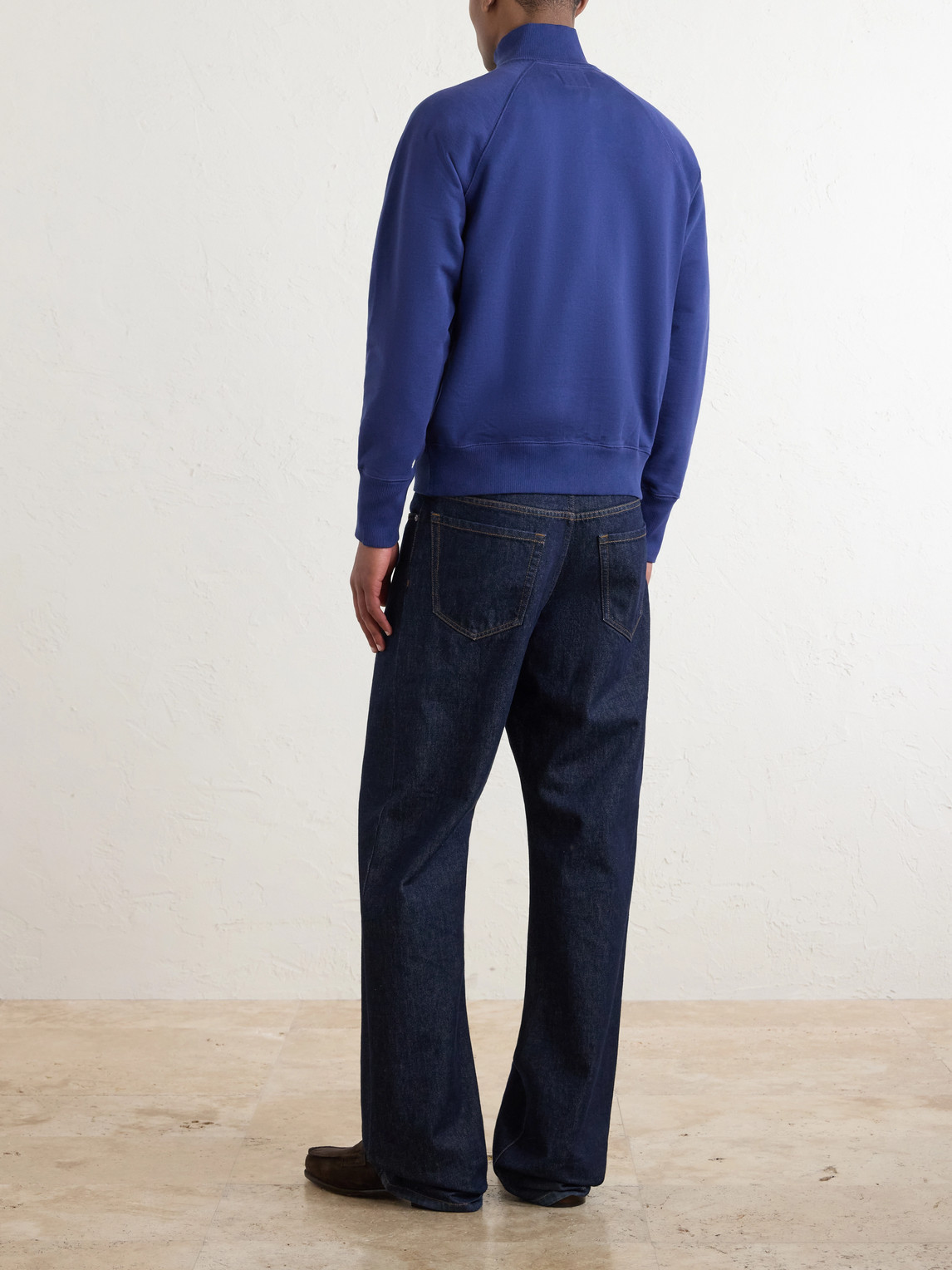 Cotton-Jersey Half-Zip Sweater