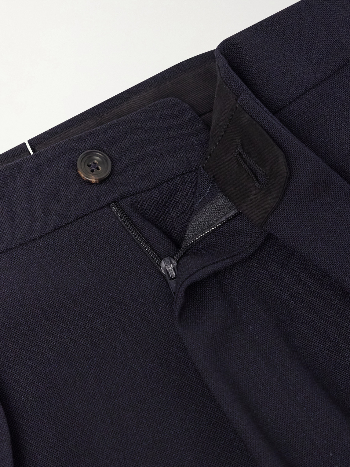 Straight-Leg Pleated Virgin Wool Suit Trousers