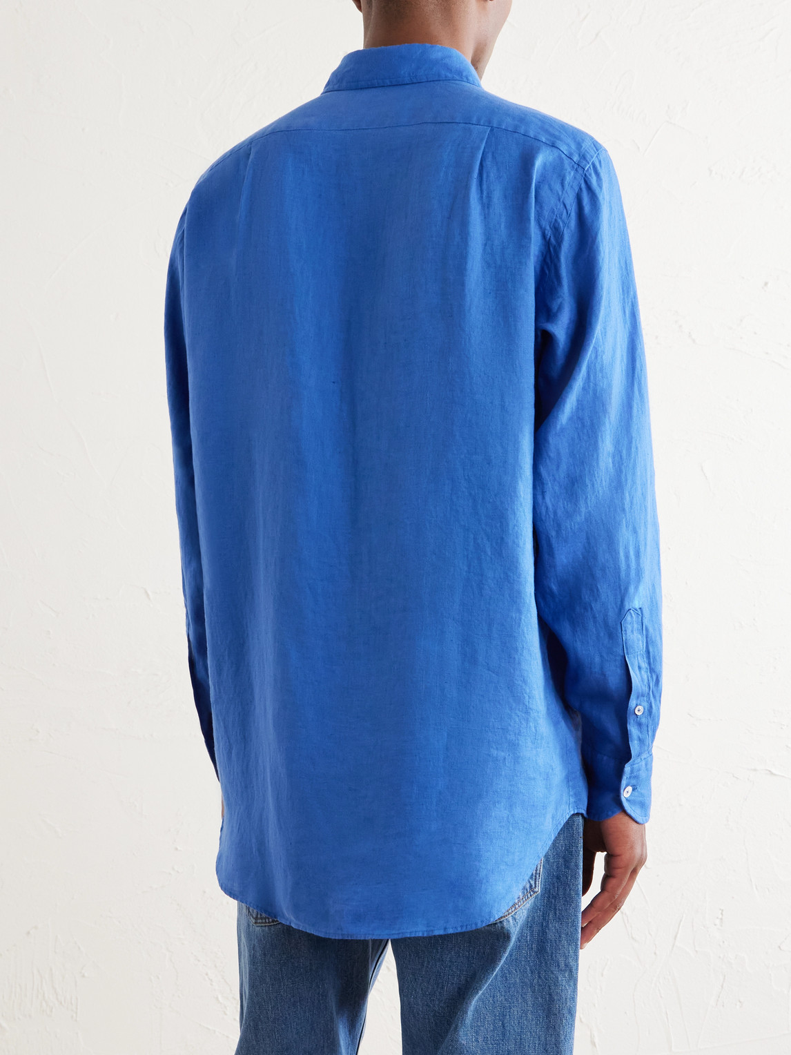  Drake's - Linen Shirt - Men - Blue - S 