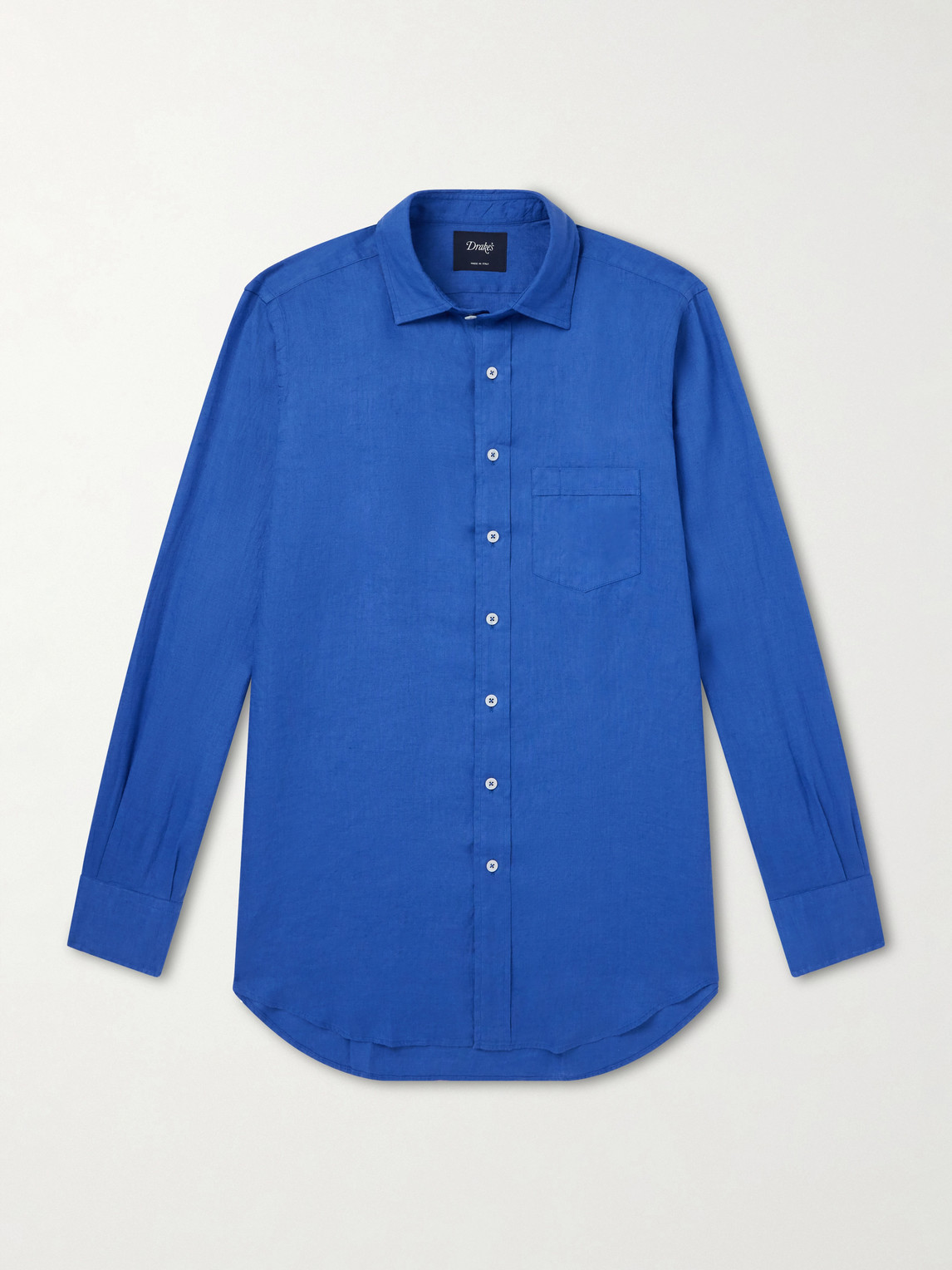 Drake's Linen Shirt In Blue