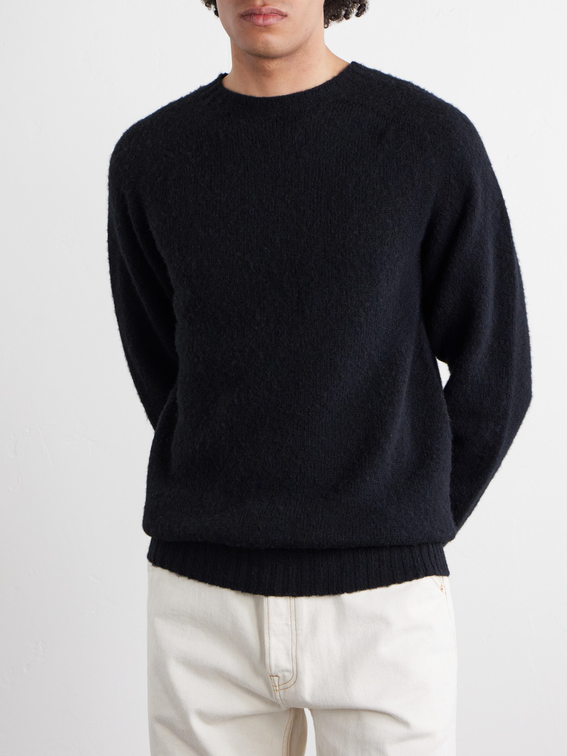  Drake's - Brushed-wool Sweater - Men - Black - S 