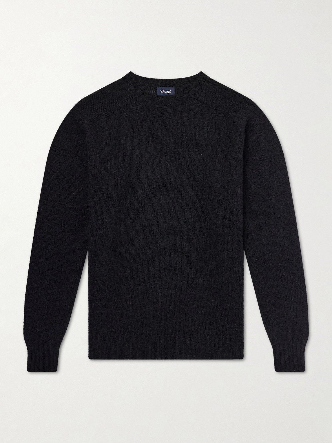 Drake's Brushed-wool Sweater In Black