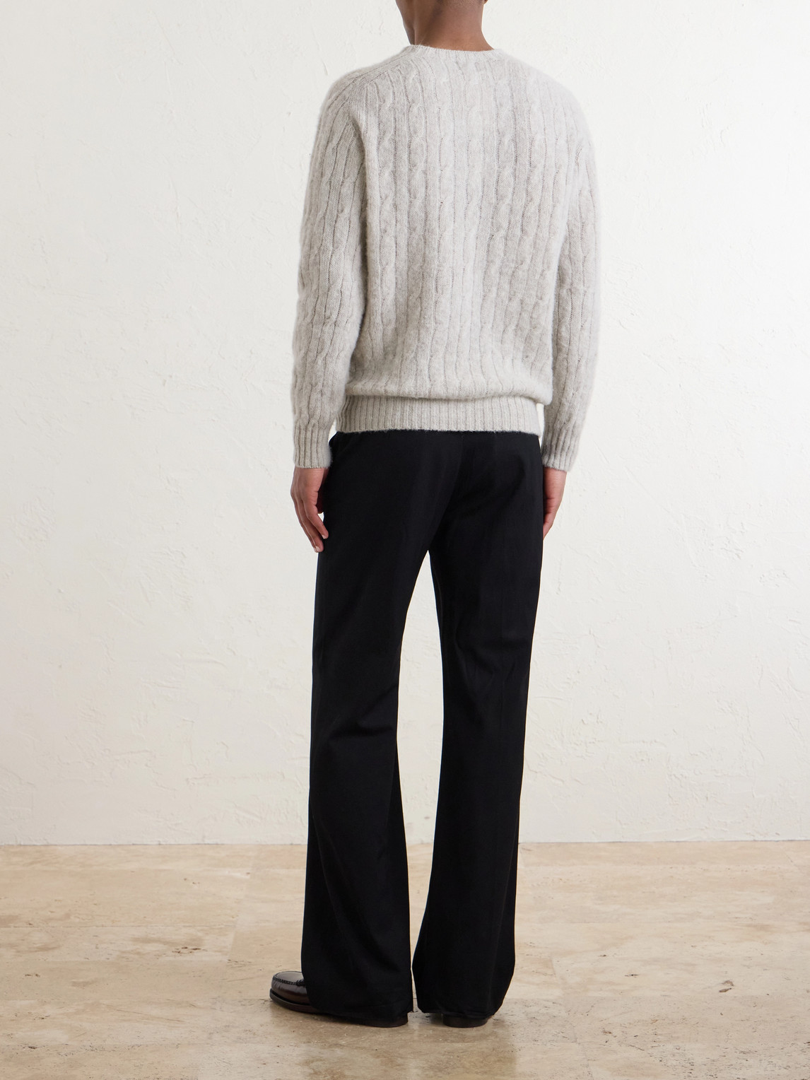  Drake's - Cable-knit Virgin Wool Sweater - Men - Gray - S 