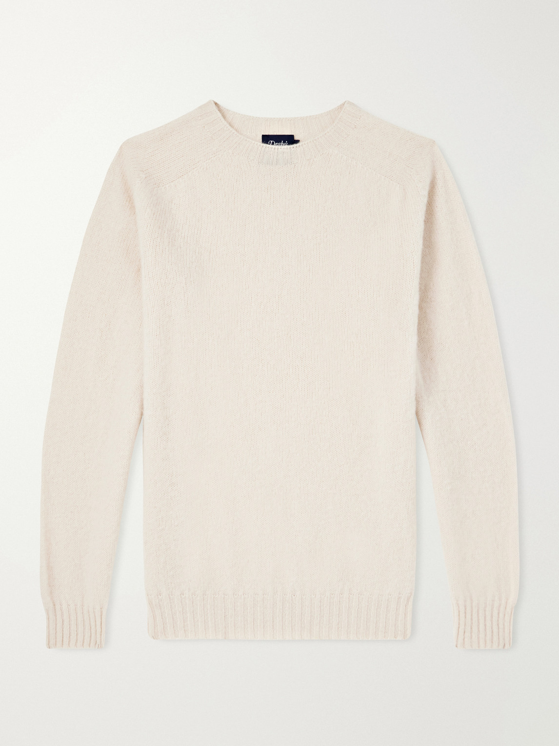 Drake's Brushed Shetland Wool Sweater In Neutral