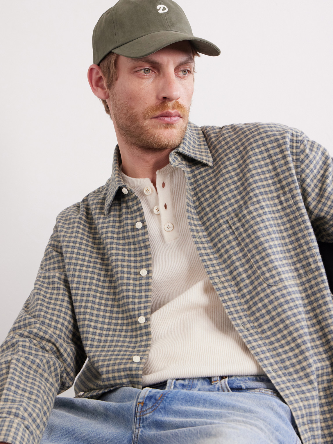  Drake's - Logo-embroidered Cotton-twill Baseball Cap - Men - Green 