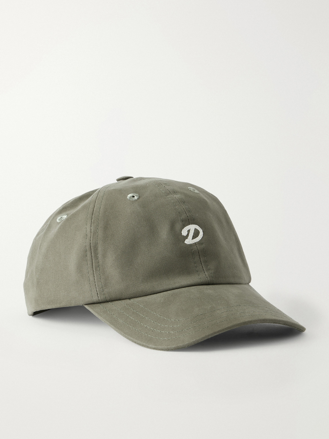 Drake's Logo-embroidered Cotton-twill Baseball Cap In Green