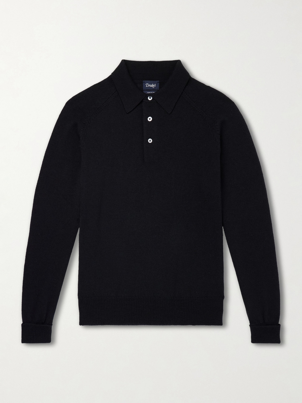 Drake's Knitted Merino Wool Polo Shirt - Men