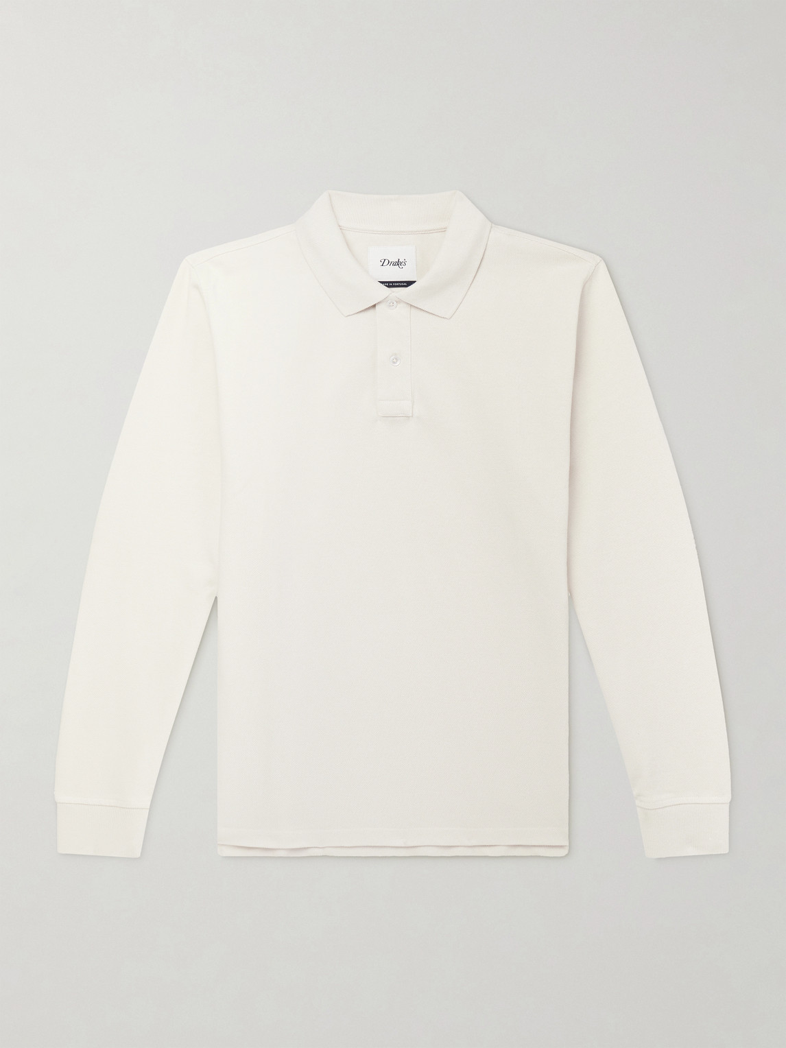 Drake's Cotton-piqué Polo Shirt In Neutral