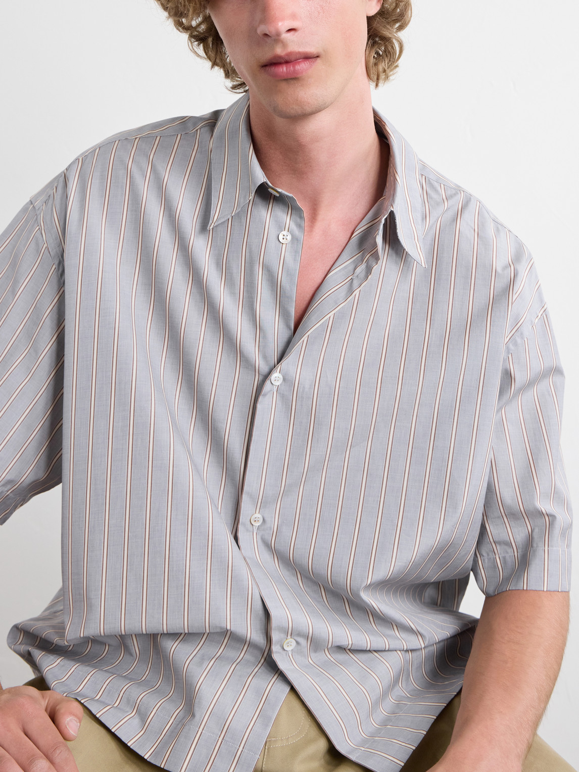 Sanko Striped Cotton-Poplin Shirt