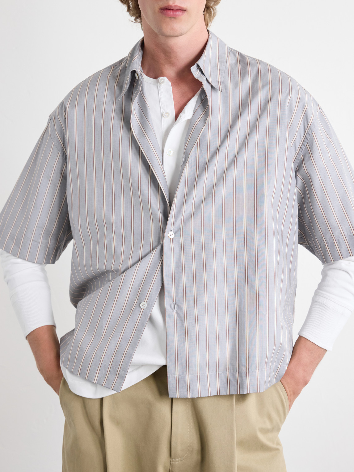 Sanko Striped Cotton-Poplin Shirt