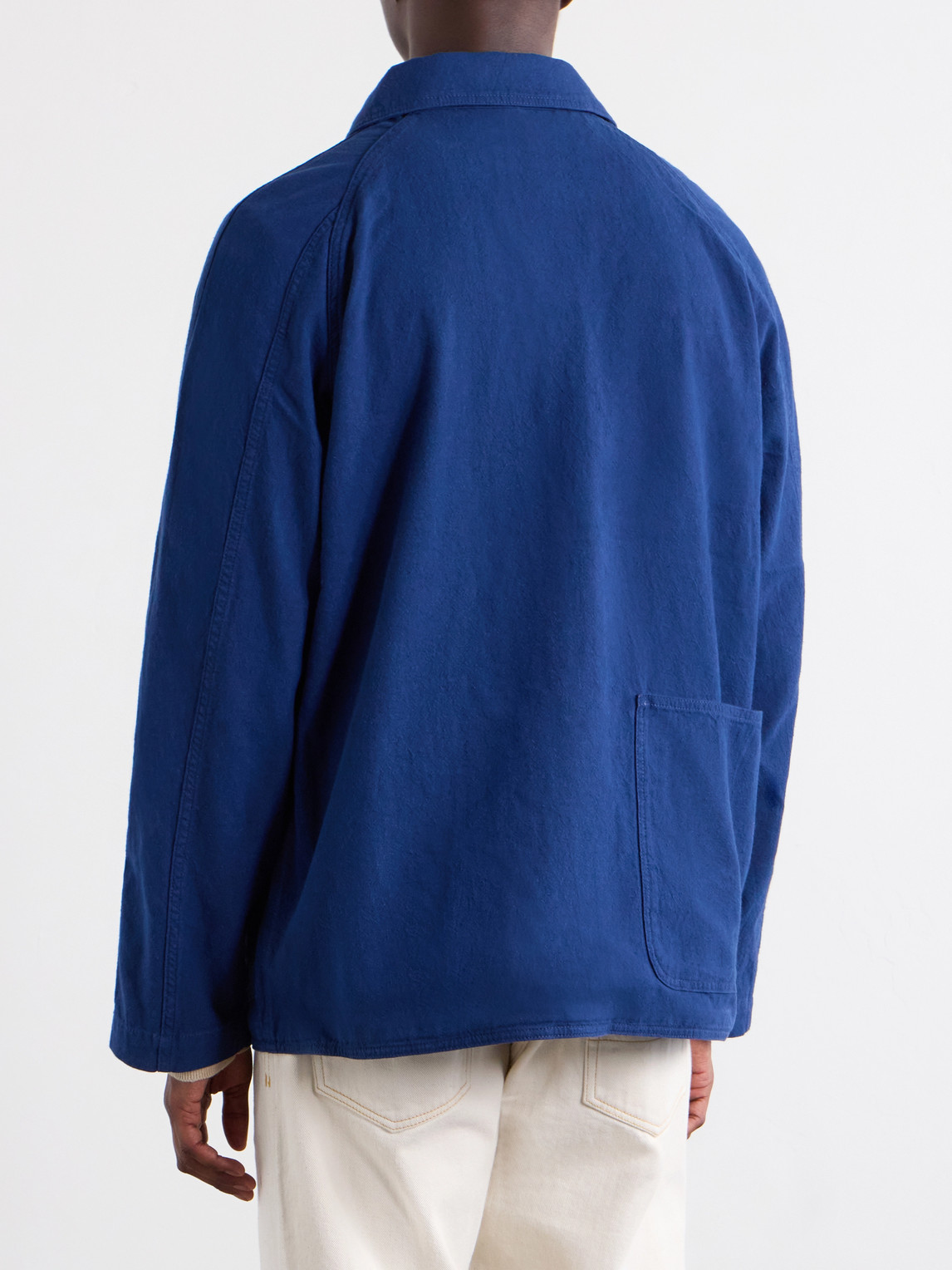  Drake's - Cotton And Linen-blend Chore Jacket - Men - Blue - Uk/us 38 