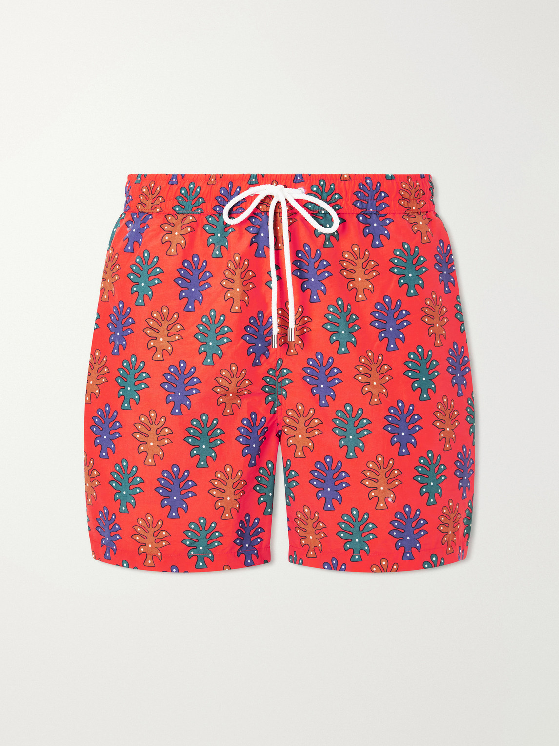 Drake's Straight-leg Mid-length Printed Swim Shorts In Red
