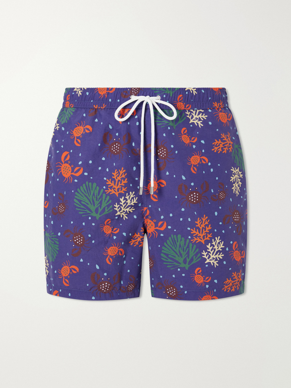 Drake's Straight-leg Mid-length Printed Swim Shorts In Blue