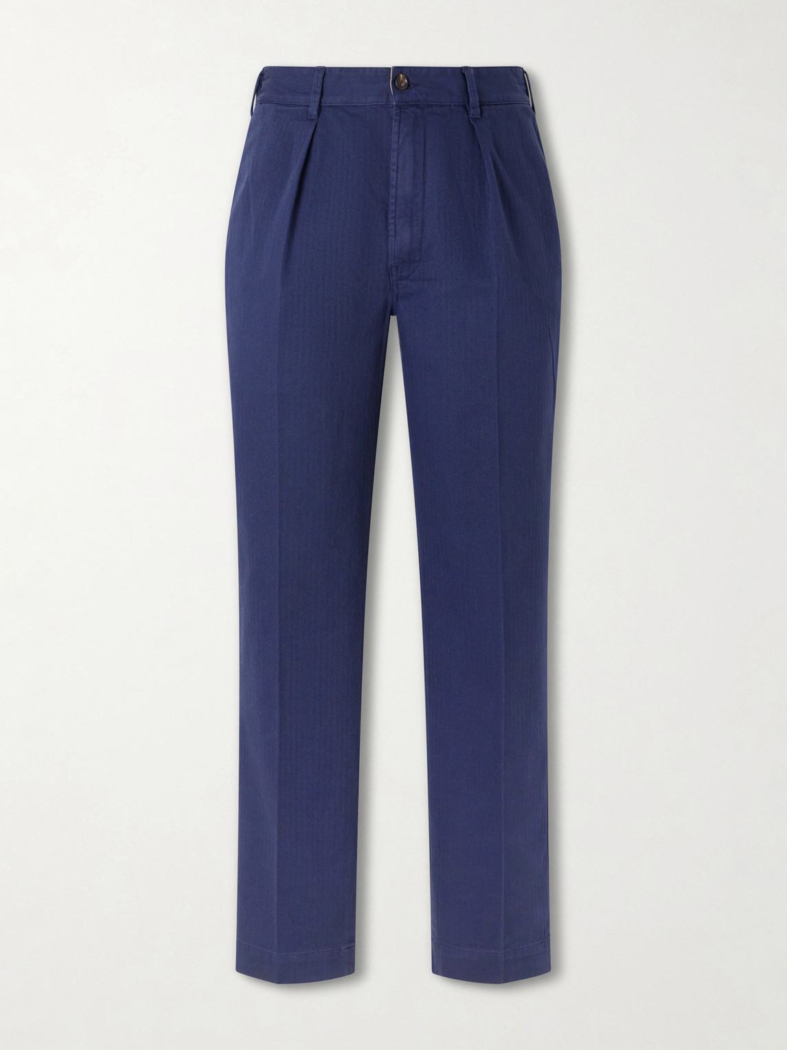 Drake's Games Straight-Leg Herringbone Cotton Suit Trousers - Men