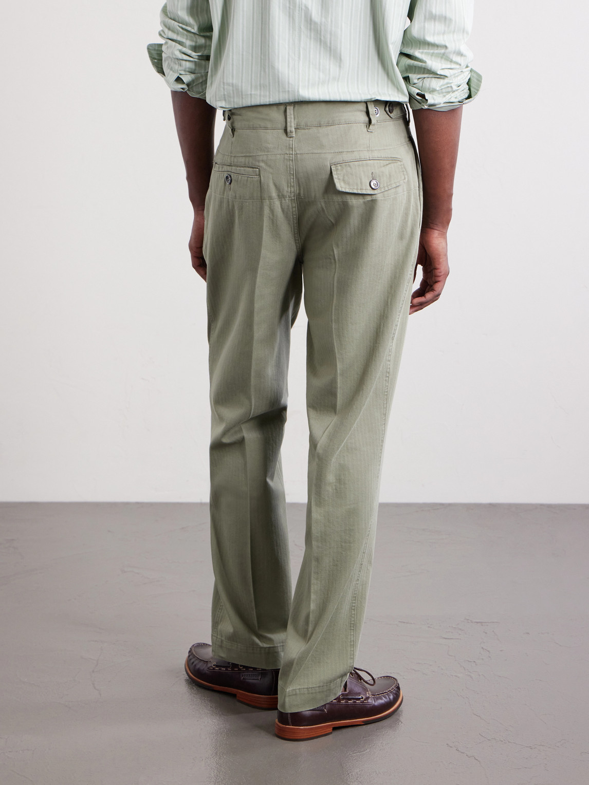 Games Straight-Leg Herringbone Cotton Suit Trousers
