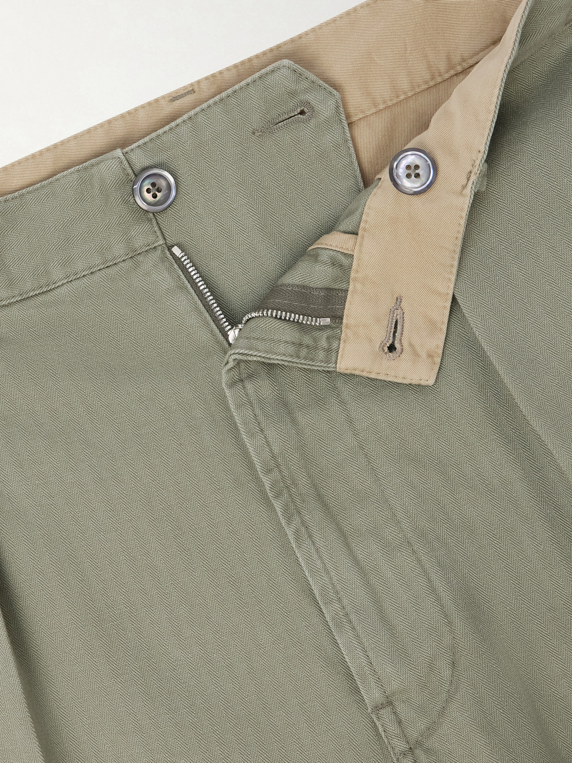 Games Straight-Leg Herringbone Cotton Suit Trousers