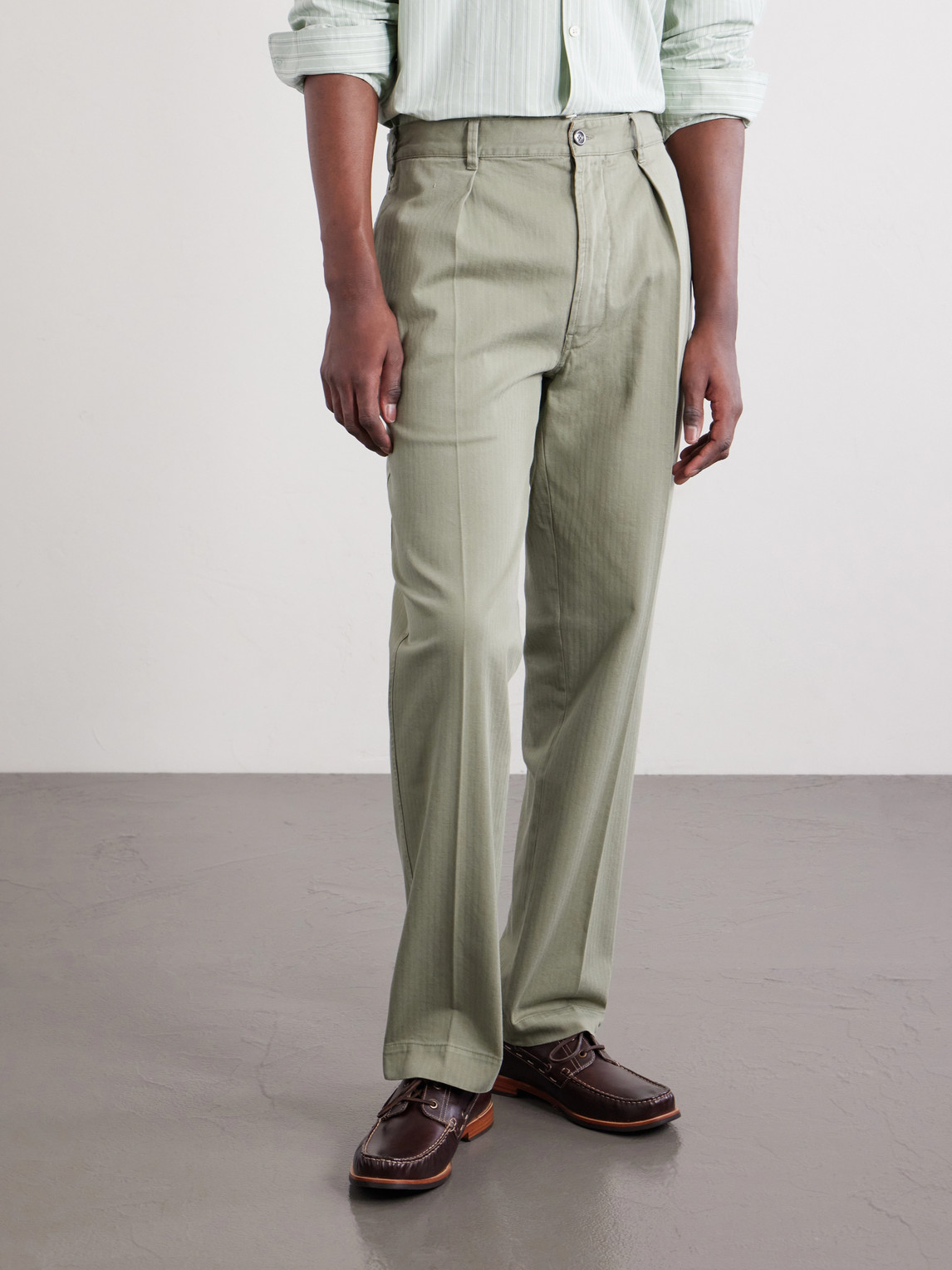 Games Straight-Leg Herringbone Cotton Suit Trousers